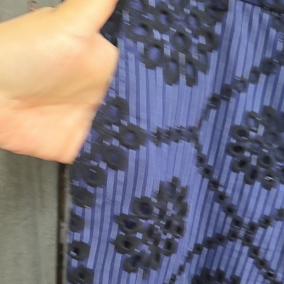 Anthropologie Ett Twa Wide Leg Pants Floral Pull On Cropped Textured - Picture 3 of 7